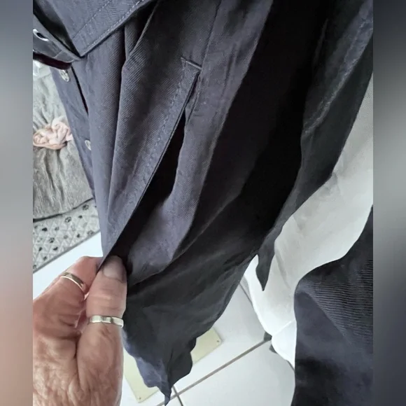 NWT Banana Republic Shirt dress Size L w belt. Navy blue - Picture 8 of 10